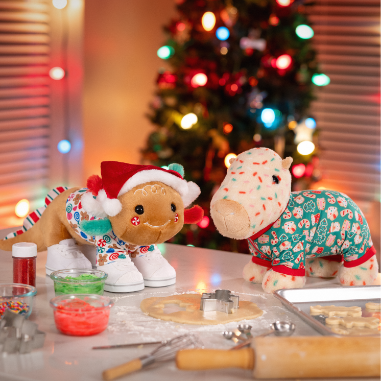 Gingerbread Axolotl and Cookie Capybara